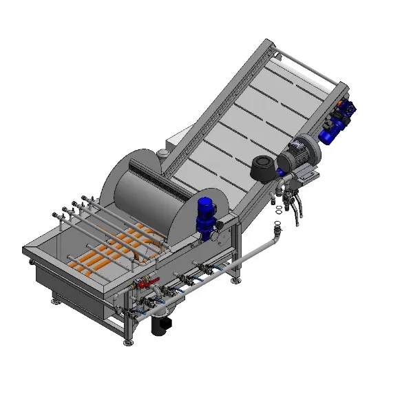 Washing and steam thawing tank for cherries